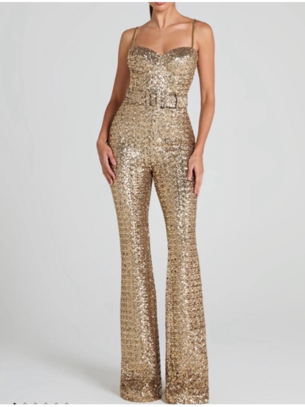 Nadine Merabi Lucinda Gold Jumpsuit